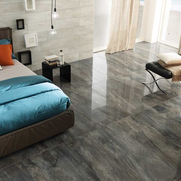 Icon Charcoal and Oyster Porcelain Tiles
