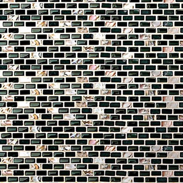 Dahli Black Brick Mosaic Tiles